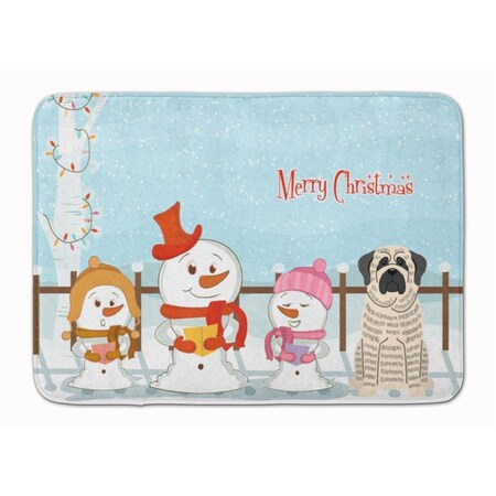 Carolines Treasures Merry Christmas Mastiff Brindle White Machine Washable Memory Foam Mat BB2347RUG
